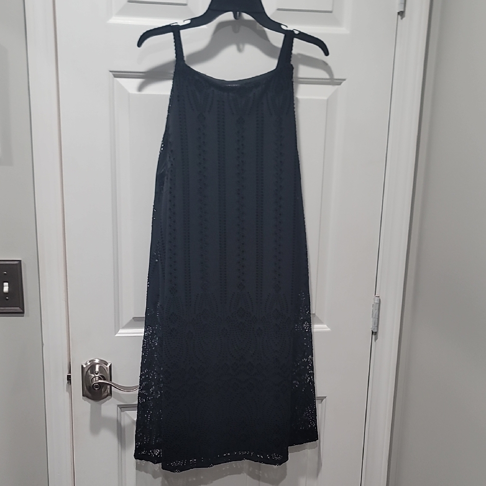 Luxology 2X Black Layered Midi Dress